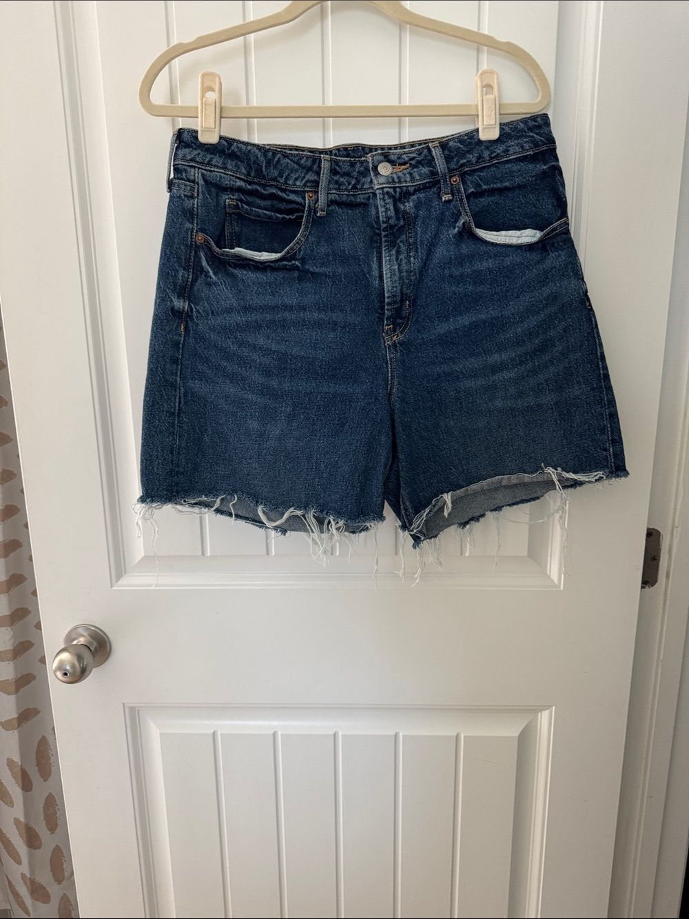 Old Navy Dark Blue Raw Hem Denim Shorts